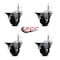 Service Caster 3'' Soft Rubber Wheel Swivel 7/16'' Grip Ring Stem Caster Set with Brake, 4PK SCC-GR20S314-SRS-PLB-716138-4 - alternate 2